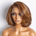 Alibonnie Brown Mix Blonde Layered Bob Wig Wear & Go 5x5 HD/Transparent Lace Bob Wig - Alibonnie