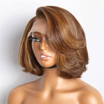 Alibonnie Brown Mix Blonde Layered Bob Wig Wear & Go 5x5 HD/Transparent Lace Bob Wig - Alibonnie