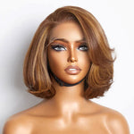 Alibonnie Brown Mix Blonde Layered Bob Wig Wear & Go 5x5 HD/Transparent Lace Bob Wig - Alibonnie