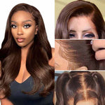 Alibonnie Chocolate Brown 360 Lace Body Wave Wigs #4 Colored Human Hair Wigs For Women - Alibonnie