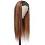 Alibonnie Color 4/27 Highlight Headband Wigs Straight Human Hair Wigs No Glue No Lace Wigs For Beginners - Alibonnie