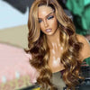 Alibonnie Colored 4/27 Highlight Body Wave Human Hair Transparent 360 Lace Frontal Wigs - Alibonnie