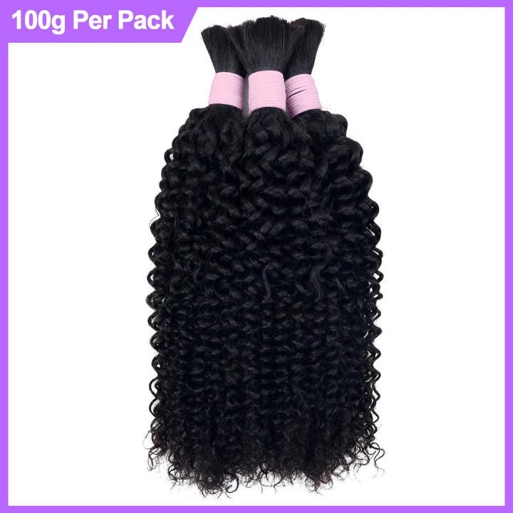 Alibonnie Curly Water Bulk Human Hair Extension For Braiding 3 Bundles - Alibonnie