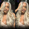 Alibonnie Curtain Bangs Blonde Highlights Wig 13x4 Lace Frontal Body Wave Human Hair Wigs - Alibonnie
