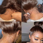 Alibonnie Dark Brown 360 Transprent Lace Straight Wig Pre Plucked Human Hair Wigs - Alibonnie