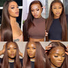 Alibonnie Dark Brown 360 Transprent Lace Straight Wig Pre Plucked Human Hair Wigs - Alibonnie