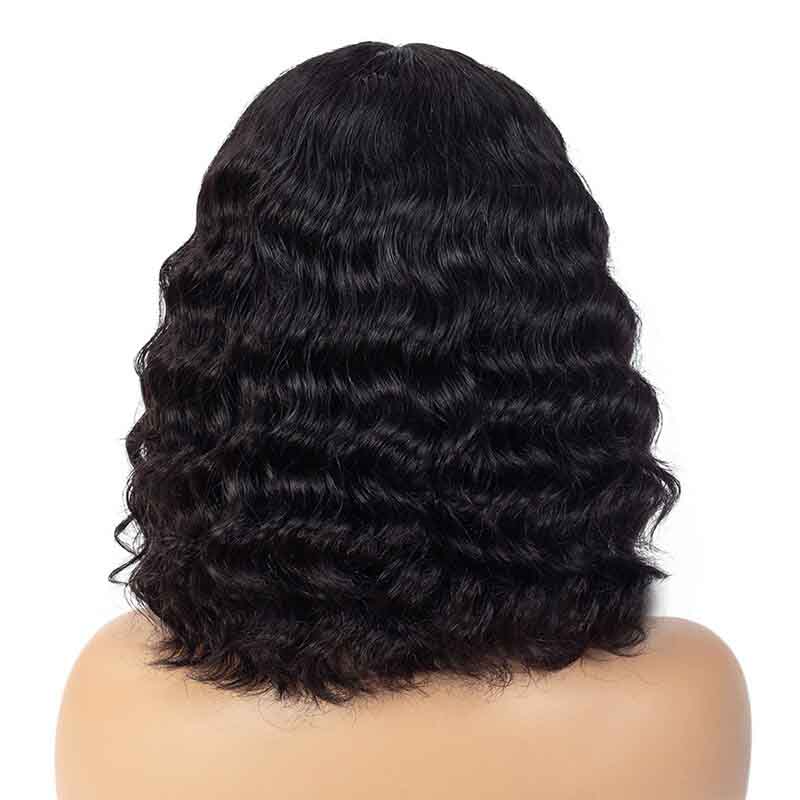 Alibonnie Deep Wave 4x4 Lace Closure Bob Wigs Short Human Hair Wigs 180% Density - Alibonnie