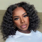 Alibonnie Deep Wave 4x4/13x4 Lace Closure Bob Wigs Short Human Hair Wigs 180% Density - Alibonnie