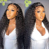 Alibonnie Deep Wave Invisible Strap Cozy Fit 360 Transparent Lace Wig Bleached Knots Human Hair Wigs - Alibonnie