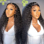 Alibonnie Deep Wave Invisible Strap Cozy Fit 360 Transparent Lace Wig Bleached Knots Human Hair Wigs - Alibonnie