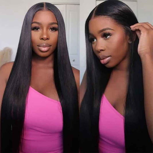 Alibonnie Double Drawn Full End Straight Hair 4x6 Transparent Lace Closure Wigs - Alibonnie