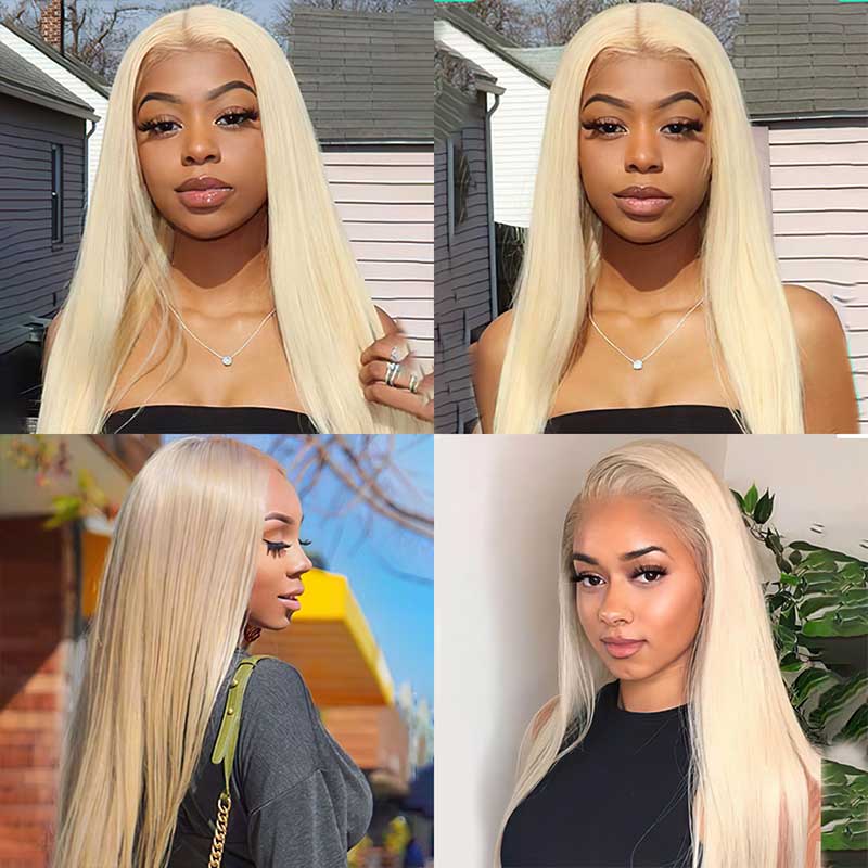 Alibonnie Flash Sale 613 Blonde Wig Remy Brazilian Straight 13x4 Lace Front Human Hair Wig 200% Density - Alibonnie