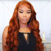 Alibonnie Flash Sale Copper Ginger Color Transparent Lace Body Wave Human Hair 13x4 Lace Front Wigs - Alibonnie