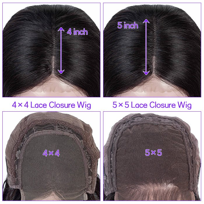 Alibonnie Flash Sale Glueless Closure Wigs 4x4 Brazilian Sraight Human Hair Wigs - Alibonnie