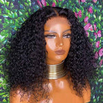 Alibonnie Flash Sale Kinky Curly 4x4 Lace Glueless Closure Wig Pre Plucked Human Hair - Alibonnie