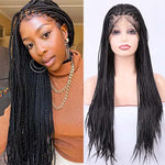 Alibonnie Full Lace Box Braided Wigs Human Hair Transparent Lace Braids Wigs 180% Density - Alibonnie