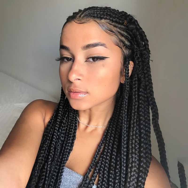 Alibonnie Full Lace Braided Wigs Transparent Lace Human Hair Goddess Braids Styles 180% Density For Sale - Alibonnie