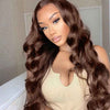Alibonnie Full Lace Brown Hair Body Wave Wigs #4 Chocolate Brown Color Human Hair Wigs 180% Density - Alibonnie