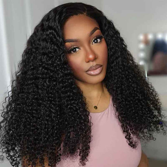 Alibonnie Full Lace Kinky Curly Wigs Transparent Lace Human Hair Wigs With Natural Hairline On Sale - Alibonnie