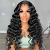 Alibonnie Full Lace Loose Deep Wave Wigs Transparent Wigs Human Hair Pre Plucked 180% Density - Alibonnie