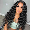 Alibonnie Full Lace Loose Deep Wave Wigs Transparent Wigs Human Hair Pre Plucked 180% Density - Alibonnie