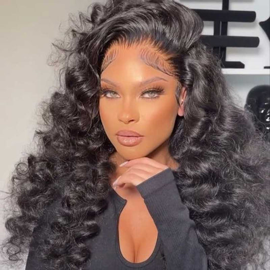 Alibonnie Full Lace Loose Wave Wigs Human Hair Wigs With Pre Plucked Hairline 180% Density - Alibonnie