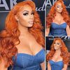 Alibonnie Ginger Color Body Wave 360 Transparent Lace Wigs Pre Plucked Copper Red Colored Wigs - Alibonnie
