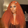 Alibonnie Ginger Color Lace Front Wigs Jerry Curly 13*4 13*6 Lace Wigs With Pre Plucked Hairline - Alibonnie