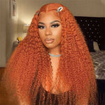 Alibonnie Ginger Color Lace Front Wigs Jerry Curly 13*4 13*6 Lace Wigs With Pre Plucked Hairline - Alibonnie