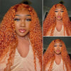 Alibonnie Ginger Color Lace Front Wigs Jerry Curly 13*4 13*6 Lace Wigs With Pre Plucked Hairline - Alibonnie