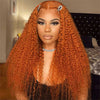 Alibonnie Ginger Color Lace Front Wigs Jerry Curly 13*4 13*6 Lace Wigs With Pre Plucked Hairline - Alibonnie