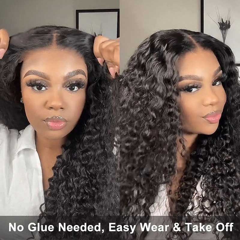 Alibonnie Glueless Deep Wave 5x8 Lace Closure Wigs Pre-Plucked Hairline & Bleached Knots & Pre Cut Lace - Alibonnie