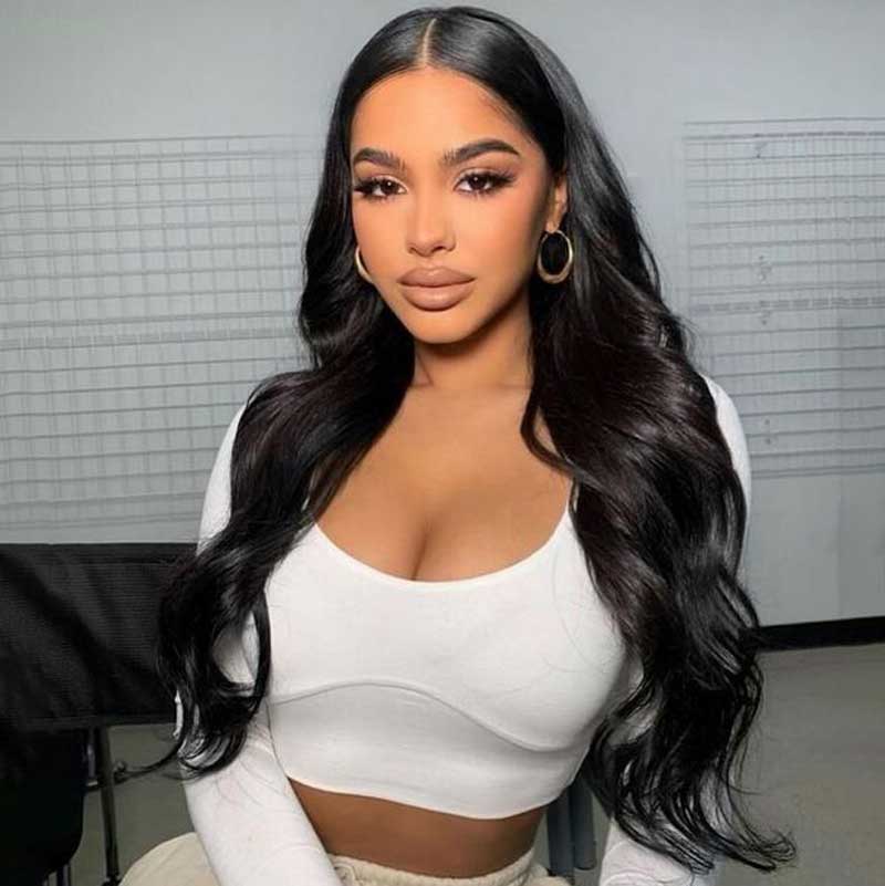 Alibonnie Glueless Lace Closure Wig With Pre-Cut Lace Body Wave Human Hair Wig 180% Density - Alibonnie