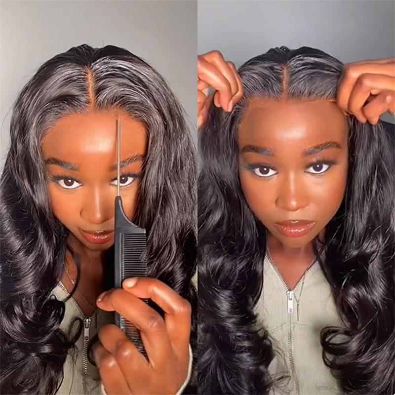 Alibonnie Glueless Lace Closure Wig With Pre-Cut Lace Body Wave Human Hair Wig 180% Density - Alibonnie