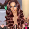 Alibonnie Glueless Reddish Brown 4x6 Pre Cut Lace Closure Wigs Body Wave Wear Go Human Hair Wigs - Alibonnie