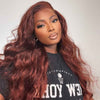 Alibonnie Glueless Reddish Brown 4x6 Pre Cut Lace Closure Wigs Body Wave Wear Go Human Hair Wigs - Alibonnie