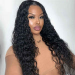 Alibonnie Glueless Water Wave Human Hair 5x8 Transparent Lace Closure Wigs With Pre Cut Lace - Alibonnie