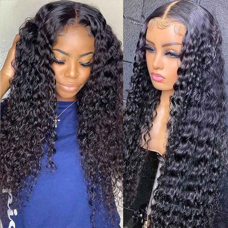 Alibonnie Glueless Wear And Go 4x6 Deep Wave Lace Closure Wigs With Pre Cut Lace Hairline 180% Density - Alibonnie