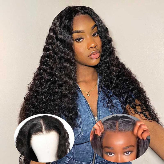 Alibonnie Glueless Wear And Go 4x6 Deep Wave Lace Closure Wigs With Pre Cut Lace Hairline 180% Density - Alibonnie