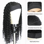 Alibonnie Hair 100% Human Hair Headband Scarf Wig Deep Wave Human Hair Wig No plucking wigs for Women No Glue No Sew In - Alibonnie