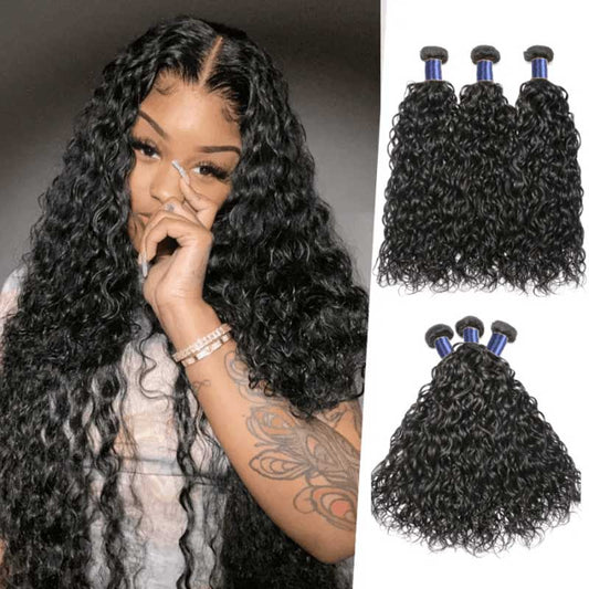 Alibonnie Hair 3 Bundles Water Wave Unprocessed Virgin Human Hair - Alibonnie