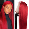 Alibonnie Hair Colored Red Straight Human Hair Wigs 13x4 Lace Front Wigs - Alibonnie