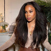 Alibonnie Hair Kinky Straight 13x4 Lace Front Wigs Human Hair Pre Plucked 180% Density - Alibonnie