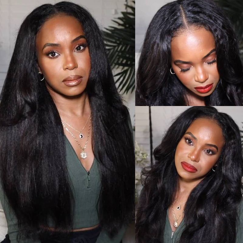 Alibonnie Hair Transparent 13x6 Lace Front Wig Yaki Straight Lace Wig Pre-Plucked Natural Hairline - Alibonnie