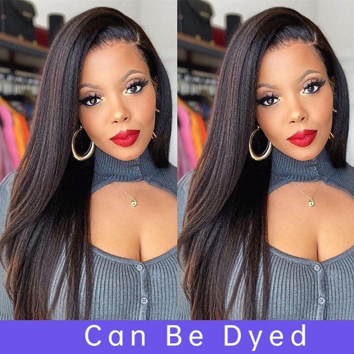 Alibonnie Hair Transparent 13x6 Lace Front Wig Yaki Straight Lace Wig Pre-Plucked Natural Hairline - Alibonnie