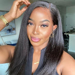 Alibonnie Hair Transparent 13x6 Lace Front Wig Yaki Straight Lace Wig Pre-Plucked Natural Hairline - Alibonnie