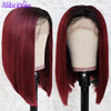 Alibonnie Hair Wig 1B/99J Short Bob Wigs Straight Lace Front Human Hair Wigs - Alibonnie