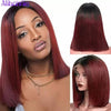 Alibonnie Hair Wig 1B/99J Short Bob Wigs Straight Lace Front Human Hair Wigs - Alibonnie