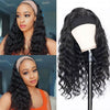 Alibonnie Headband Wig Loose Wave Natural Color Human Virgin Hair Wig Headband Half Wig - Alibonnie