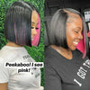 Alibonnie Hidden Color Straight Bob Wigs 4x4 13x4 Lace Wigs With Red/Pink/Blue Peekaboo Highlights - Alibonnie